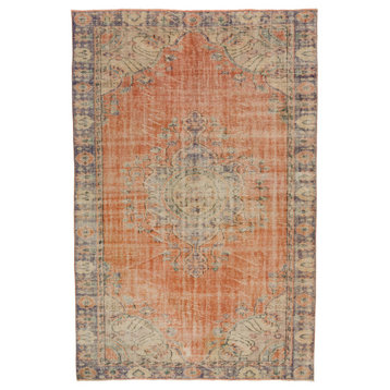 Vintage Turkish Hand-Knotted Rug 6' 1" x 9' 2", 73 in. x 110 in.