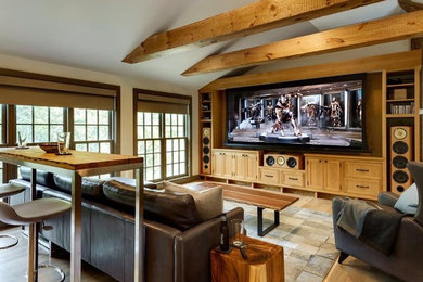 This is an example of a country family room in New York.