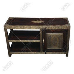 WOOD EN BRASS TV CABINET - Furniture