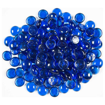 Sapphire Blue Round 1.27 CM 10 LBS Crystal Reflective Fireglass, Sample