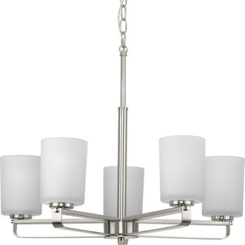 League Collection 5-Light Modern Farmhouse Chandelier, Brushed Nickel