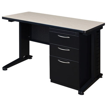Fusion 48"X24" Single Pedestal Desk, Maple