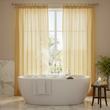 Sheer Curtains in Banana Yellow