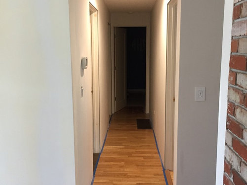 Hallway Paint Color Villa White Because The Hallway Is Narrow Or Sw City Loft Greige To Have Some Color And Adjacent Living Room Eating Area Are That Paint