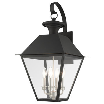 Black Classic, Colonial, Historical, Timeless Outdoor Wall Lantern