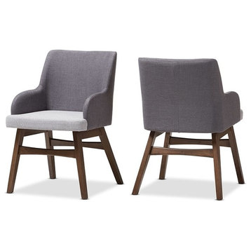 Monte Mid, Century Modern Two, Tone Grey Fabric Armchair