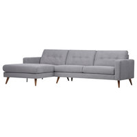 Felicity Sectional Sofa Chaise, Ash Gray, Left Facing