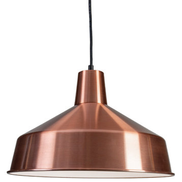 120V Commercial Grade Hanging Ceiling Pendant - 16" Diameter, Copper