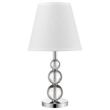Acclaim Palla 1 Light Table Lamp, Polished Chrome/White Linen
