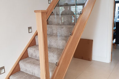 Glass to New Oak staircase - Billericay