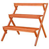 Vifah Outdoor Wood Three-Layer Plant Stand