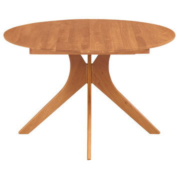 Audrey Round Extension Table, Natural Walnut, 48"