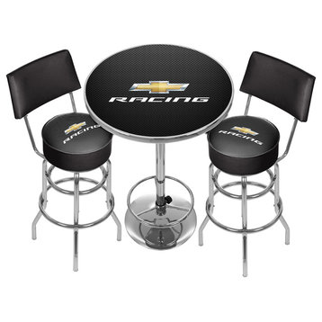 Chevrolet Racing Game Room Combo, 2 Stools With Back and Table