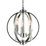 CWI Lighting - Abia 3 Light Up Mini Pendant With Chrome Finish - Beautiful as it is functional, the Abia 3 Light Pendant will dazzle you with its 10 inch open-globe pendant with three-arm candelabra frame. Finished in chrome and decorated with teardrop-shaped crystals, this up mini pendant will make a glimmering statement piece in a compact space.  Feel confident with your purchase and rest assured. This fixture comes with a one year warranty against manufacturers defects to give you peace of mind that your product will be in perfect condition.