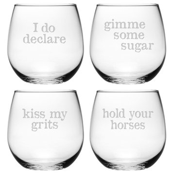 Short and Sweet 4-Piece Stemless Wine Glass Set