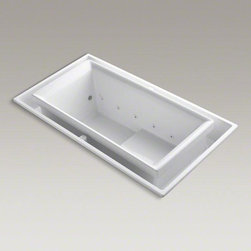 KOHLER White Sok&reg; 75" X 41" Drop-in Whirlpool + Effervescence With Chromatherapy - Bathtubs