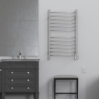 Radiant Large 12 Bar Hardwired/plug in combo Towel Warmer, Polished, Curved Bars