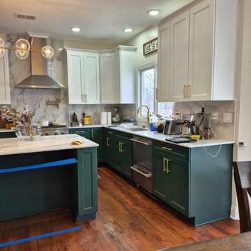 Modern Green & White Kitchen Remodel