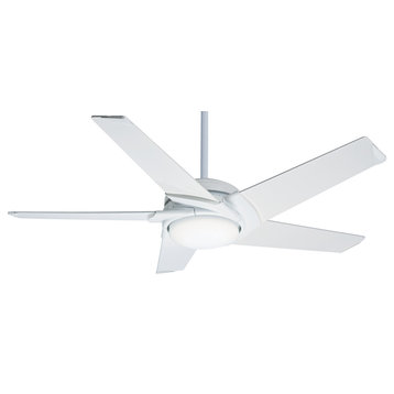 Casablanca 54" Stealth DC LED Snow White Ceiling Fan With Light and Remote