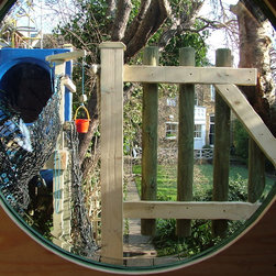 Large treehouse with large slide - Outdoor Playhouses
