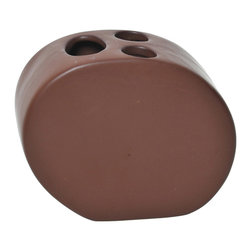 Evideco - Stoneware Bathroom Toothbrush and Toothpaste Holder 4.21"x1.97"x5.51" - Toothbrush Holders