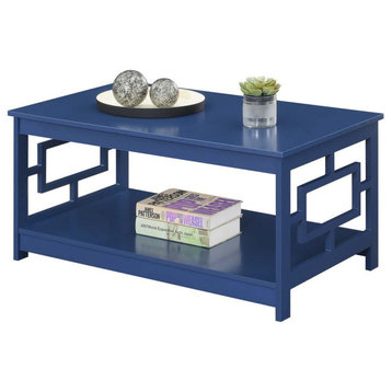 Town Square Coffee Table with Shelf, Cobalt Blue