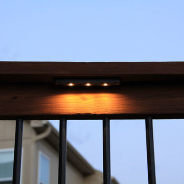 Deck lighting using low under railing LED lights