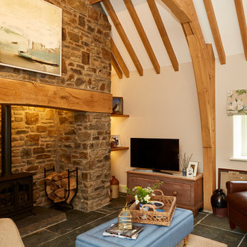 Oak framed thatched roof cottage