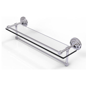 22" Glass Shelf with Towel Bar, Polished Chrome
