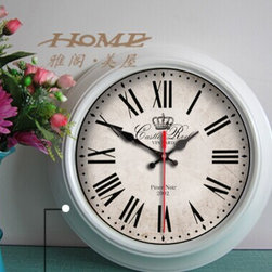 15"H Retro Style Metal Wall Clock - YGMW(BOLI001LMSZW) - Wall Clocks