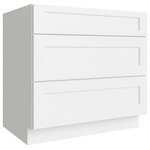 Luxodfurniture.com - Classic White 36'' 3-Drawer Base Cabinet - Drawer base cabinet with 3 drawers.