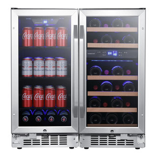 Transcend 15 in. 25-Bottle Seamless Stainless Steel Single Door Single Zone  Built-In Wine Cooler