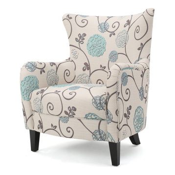 farmhouse accent chair with ottoman