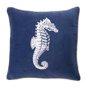 Seahorse Velvet Pillow, 18"x18"