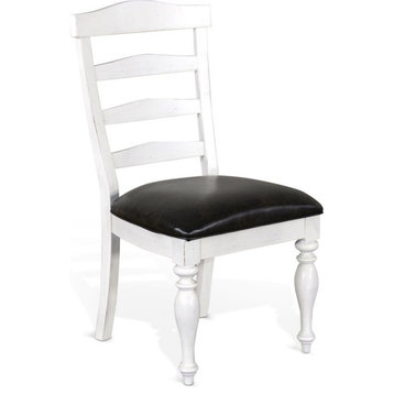 Sunny Designs Carriage House 41" Ladderback Chair with Cushion Seat in White