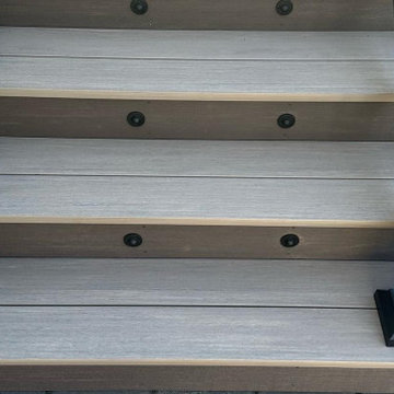 Azek Coastline with Dark hickory trim and IRX railing system