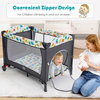 Gymax 5 In 1 Baby Nursery Center Foldable Toddler Bedside Crib W/Music Box