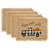 Happy Fall Y'all Farmhouse Burlap Placemat, Set of 4
