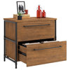 Sauder Iron City Engineered Wood Lateral File Cabinet in Checked Oak