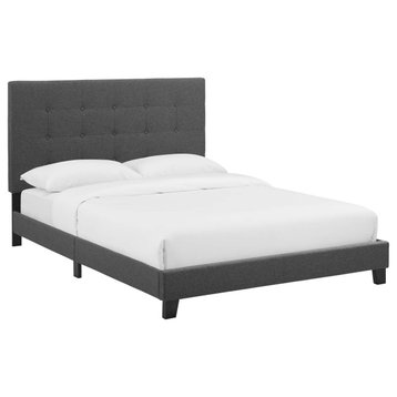 Melanie Queen Tufted Button Upholstered Fabric Platform Bed by Modway