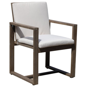Benzara BM287837 Neji 24" Dining Chair, Burnt Brown Eucalyptus Wood Frame