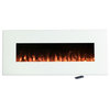 Electric Fireplace Mount, Color LED Flame & Remote, 50 in by Northwest, White