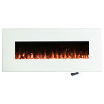 Northwest - Electric Fireplace Mount, Color LED Flame & Remote, 50 in by Northwest, White - Turn up the good vibes in your home with the warm glow of the electric fireplace. This wall-mounted design offers all the ambience of a standard fireplace but without the hassle of wood, matches and cleanup. A remote control allows you to set whatever mood suites you &mdash; be it tall LED flames for a nightcap with friends or a subtle glow for weekend breakfasts with the family.