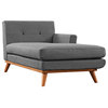 Engage Right-Facing Upholstered Fabric Chaise, Gray