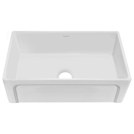 Lyon 30 x 18 Fireclay, Single Basin, Farmhouse Kitchen Sink, White