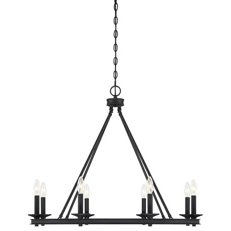 8-Light Chandelier, Matte Black