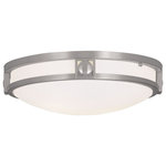 Livex Lighting - Livex Lighting 4487-91 Titania - Two Light Semi-Flush Mount - Shade Included: YesTitania Two Light Se Brushed Nickel Satin *UL Approved: YES Energy Star Qualified: n/a ADA Certified: n/a  *Number of Lights: Lamp: 2-*Wattage:40w Medium Base bulb(s) *Bulb Included:No *Bulb Type:Medium Base *Finish Type:Brushed Nickel