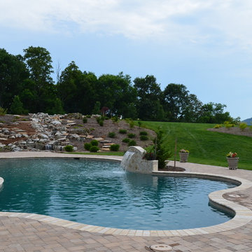 Free-form Gunite Swimming Pool with Waterfeature