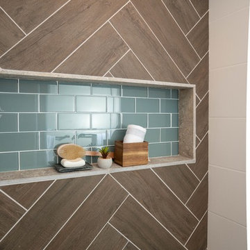 Midcentury Inspired Jack and Jill Bathroom
