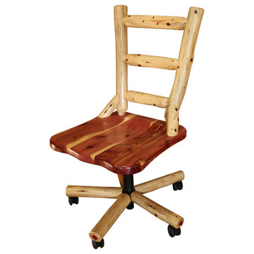 Red Cedar Log Rolling Office Chair